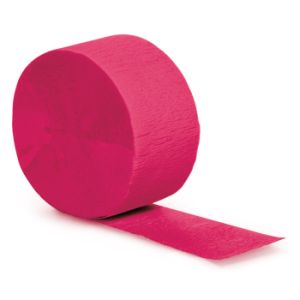 Crepe Paper Streamers 81-foot Roll, Hot Magenta