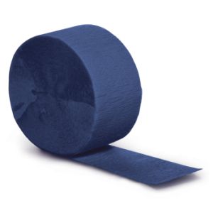 Crepe Paper Streamers 81-foot Roll, Navy Blue