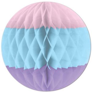 Tissue Ball 12-Inch, Pink, Lt Blue & Lavender