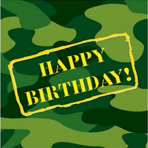 Camouflage Happy Birthday Lunch Napkins