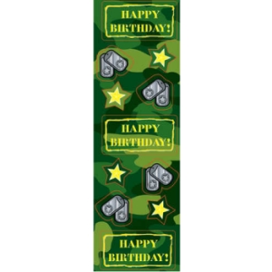 Camouflage Happy Birthday Stickers
