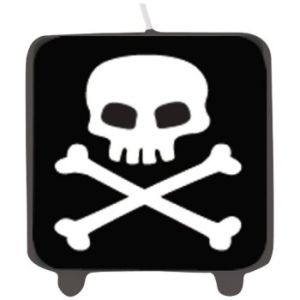 Pirate Party Jolly Roger Printed Candle
