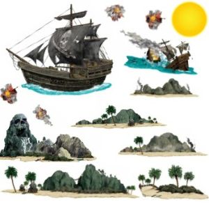 Pirate Ship & Island Props