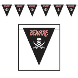 Beware Of Pirates All-Weather Pennant Banner