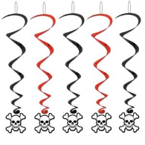 Jolly Roger Pirate Hanging Whirls