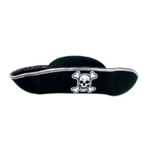 Black Felt Pirate Hat, Child Size