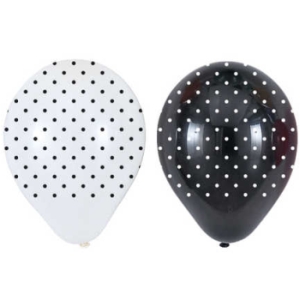 Black & White Dots Latex Balloons