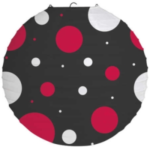 Black w/White & Red Dots Lanterns