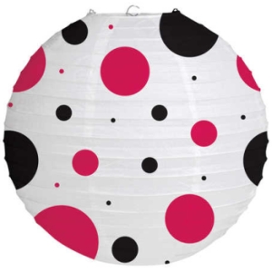 White w/Black & Red Dots Lanterns