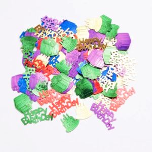 Embossed Happy Birthday Cakes & Balloons Confetti