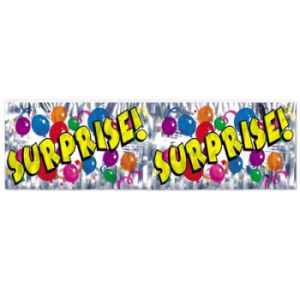 Surprise Metallic Fringe Banner