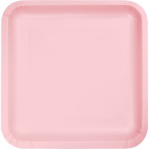 Square Paper Plates, 9-inch Deep Dish, Pink