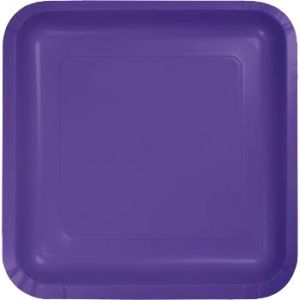 Square Paper Plates, 9-inch Deep Dish, Purple