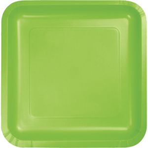 Square Paper Plates, 7-inch Deep Dish, Fresh Lime