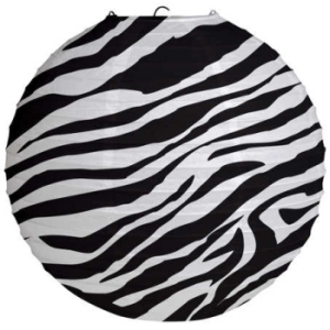 Animal Print Zebra Wire Paper Lantern