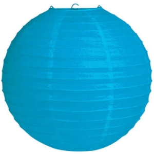 Bright Blue Wire Paper Lantern