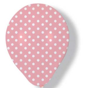 Pink & White Dots Latex Balloons