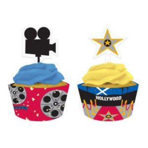 Reel Hollywood Cupcake Wrappers w/Picks