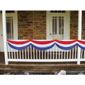 Red, White and Blue Fabric Bunting w/Adjustable Drawstrings