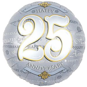 Happy 25th Anniversary Foil Balloons