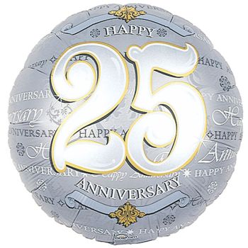 Happy 25th Anniversary Foil Balloons