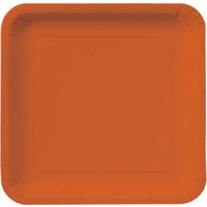 Square Paper Plates, 7-inch Deep Dish, Terra Cotta