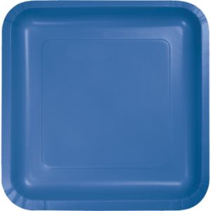 Square Paper Plates, 9-inch Deep Dish, Blue