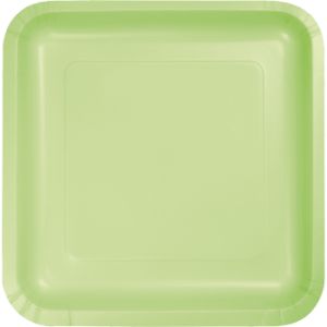 Square Paper Plates, 9-inch Deep Dish, Pistachio
