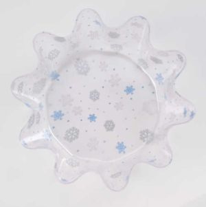 Snowflake Print Clear 10-inch Bowl