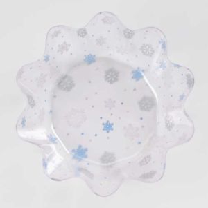 Snowflake Print Clear 8-inch Bowl