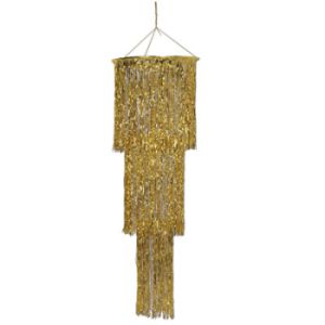3-Tier Shimmering Gold Chandelier