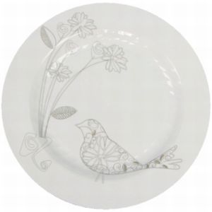 Masterpiece Floral Bird 10-1/4-inch Plates, White