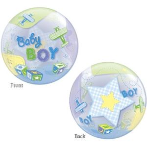 Baby Boy w/Airplanes Bubble Balloon