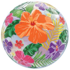Tropical Hibiscus Garden Bubble Balloon