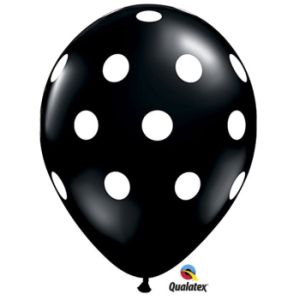Black Dots Qualatex Latex Balloons