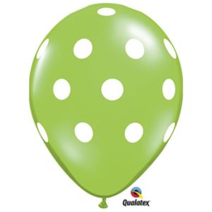 Lime Green Dots Qualatex Latex Balloons