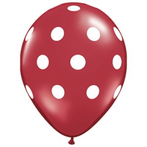 Red Dots Qualatex Latex Balloons