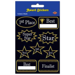Awards Stickers Used on Plastic Awards
