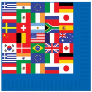 International Flag Beverage Napkins
