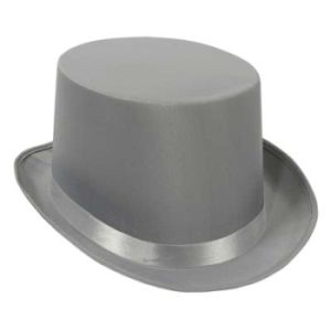Satin Sleek Top Hat, Gray