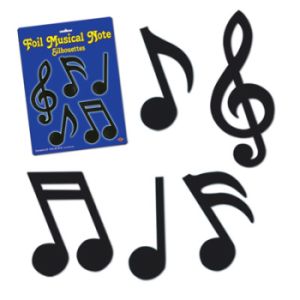 Foil Musical Note Silhouette Cutouts