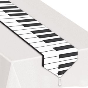 Printed Piano Keyboard Plastic Table Runner