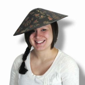 Asian Sun Hat w/Braid