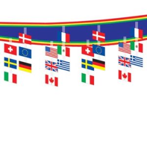 International Flag Ceiling Decor.