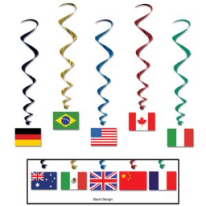 International Flag Hanging Whirls