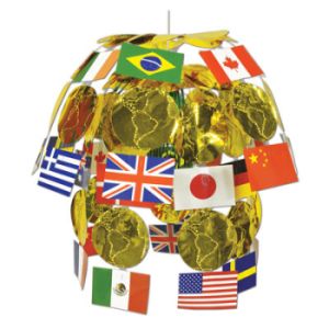 International Flag Cascade Hanging Chandelier
