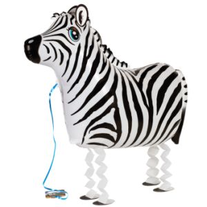 Zebra My Own Pet Walking Foil Balloon