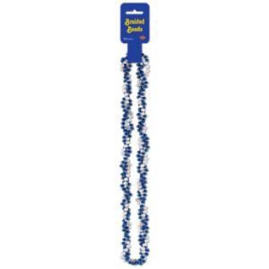 Braided Blue & White Party Beads