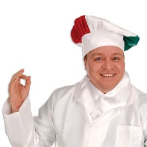 Fabric Red, White & Green Chef's Hat
