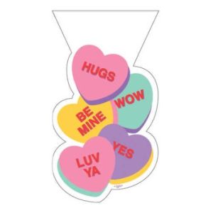 Candy Hearts Treat Bags w/Twist Ties
